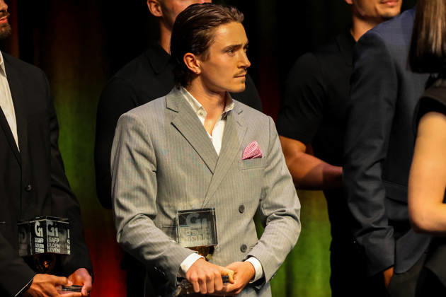 Fussball: Schweiz: SAFP Golden 11 Award; Kultur & Kongresshaus Aarau, 04.05.2026 (Aarau, Schweiz); Matteo di Giusto (FC Luzern) Aarau Kultur&Kongresshaus Aarau Aargau Schweiz Copyright: xAmiirxAmedjouax