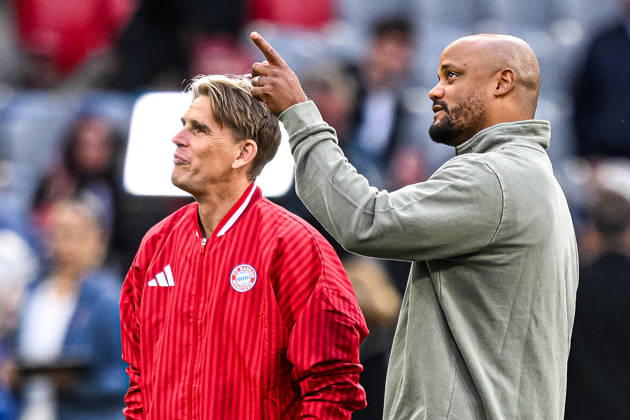 Bayerns Sportdirektor Christoph Freund (FC Bayern München) and Trainer Vincent Kompany (FC Bayern München) Looks on during the UEFA Champions League 2025 26 Semi Final Second Leg match between FC Bayern München and Paris Saint-Germain at Football Arena Munich on May 6, 2026 in Munich, Germany. (Photo by Harry Langer DeFodi Images) -