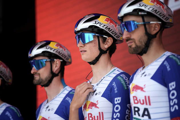 Italy™s Giulio Pellizzari of Red Bull - Bora - Hansgrohe during Stage 2 of the Giro d™Italia, from Burgas to Veliko Tarnovo, Bulgaria, Saturday, May 9, 2026. Copyright: xMarcoxAlpozzi LaPressex