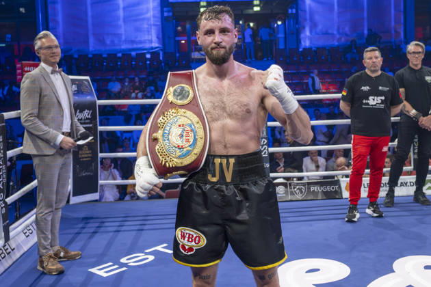 SES -Box-Gala Halle Saale Junioren Weltmeisterschaft Halle Saale,Deutschland, 09.Mai 2026 Im Bild:Julien Vogel (SES Magdeburg) WBO Junioren Weltmeister Halle Saale Sparkassen Eisdom Sachsen Anhalt Deutschland