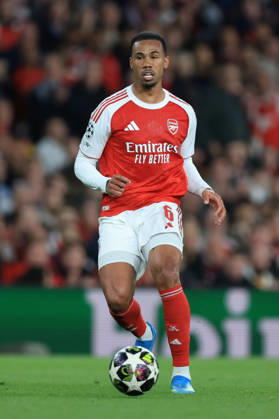 Arsenal FC v Atletico de Madrid - UEFA Champions League 2025 26 Semi Final Second Leg Gabriel of Arsenal on the ball during the UEFA Champions League 2025 26 Semi Final Second Leg match between Arsenal FC and Atletico de Madrid at Arsenal Stadium on May 5, 2026 in London, England. WARNING! This Photograph May Only Be Used For Newspaper And Or Magazine Editorial Purposes. May Not Be Used For Publications Involving 1 player, 1 Club Or 1 Competition Without Written Authorisation From Football DataCo Ltd. For Any Queries, Please Contact Football DataCo Ltd on +44 (0) 207 864 9121 London Arsenal Stadium England United Kingdom Copyright: xAllstarxPicturexLibraryxLtdx