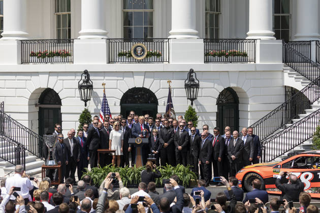 May 21, 2018 - Washington, District of Columbia, U.S. - President Donald J. Trump welcomes 2017 NASCAR, Motorsport, USA Cup Series Champion MARTIN TRUEX JR. and his team to the White House. Copyright: xAndreaxHanksx