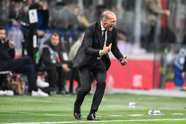 CALCIO - Serie A - AC Milan vs Atalanta BC Photo by IPA ABACAPRESS.COM84554157 - Head Coach Massimiliano Allegri of AC Milan react during the Italian Serie A football match between AC Milan and Atalanta BC on 10 of May 2026 at Giuseppe Meazza San Siro Siro stadium in Milan, Italy. Credit: Tiziano Ballabio Milan Italy Copyright: xIPAxSport ABACAx