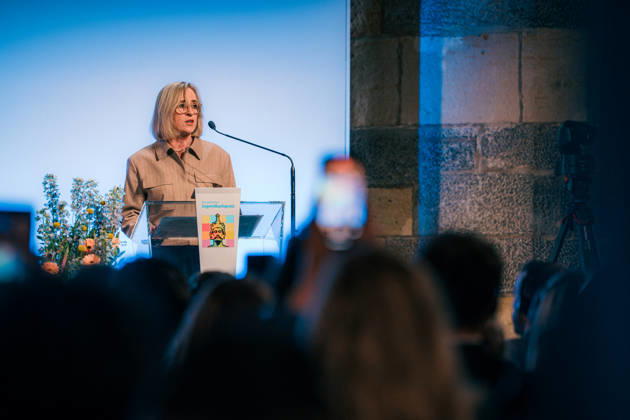 Deutschland, Aachen: Verleihung Jugendkarlspreis im Krönungssaal im Rathaus, Rahmenprogramm Karlspreis 2026 - Auszeichnung an Mario Draghi, Dr. Angela Maas, Karlspreis-Direktorium Copyright: xThiemoxRudolphx
