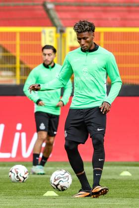 Union s Kevin Rodriguez pictured during a training session of Royale Union Saint-Gilloise ahead of the final of the Croky Cup Belgian cup competition, Wednesday 13 May 2026 in Brussels. BRUNOxFAHY x173731006x