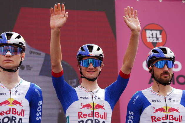 Italy™s Giulio Pellizzari of Red Bull - Bora - Hansgrohe during Stage 7 of the Giro d™Italia from Formia to Blockhaus, Italy. Friday May 15, 2026. Copyright: xMassimoxPaolonex xLaPressex