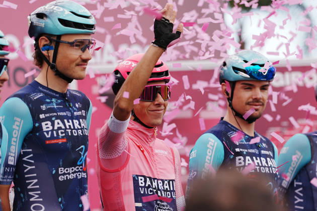 Portugal™s Afonso Oliveira Eulalio of Bahrain Victorious during Stage 7 of the Giro d™Italia, from Formia to Blockhaus, Italy, Friday, May 15, 2026. Copyright: xGianMattiaxD™Alberto LaPressex