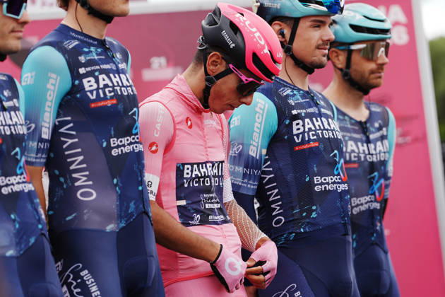 Portugal™s Afonso Oliveira Eulalio of Bahrain Victorious during Stage 7 of the Giro d™Italia, from Formia to Blockhaus, Italy, Friday, May 15, 2026. Copyright: xGianMattiaxD™Alberto LaPressex