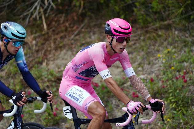 Portugal™s Afonso Oliveira Eulalio of Bahrain Victorious pink jersey during Stage 7 of the Giro d™Italia from Formia to Blockhaus, Italy. Friday May 15, 2026. Copyright: xFabioxFerrarix xLaPressex