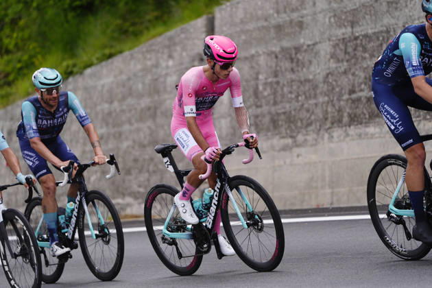 Portugal™s Afonso Oliveira Eulalio of Bahrain Victorious pink jersey during Stage 7 of the Giro d™Italia from Formia to Blockhaus, Italy. Friday May 15, 2026. Copyright: xFabioxFerrarix xLaPressex