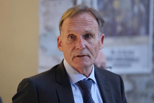 15.05.2026, Fussball, Saison 2025 2026, Ehrenamtsgala des Saarländischen Fußballverbandes, Präsident Hans-Joachim Watzke (Borussia Dortmund) Neunkirchen Gebläsehalle Saarland Deutschland (DEU) Copyright: xSebastianxBachx