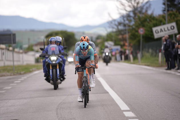 Italy™s Alberto Bettiol of XDS Astana Team, Italy™s Filippo Ganna of Netcompany Ineos runaway during Stage 8 of the Giro d™Italia, from Chieti to Fermo, Italy, Saturday, May 16, 2026. Copyright: xMarcoxAlpozzi LaPressex