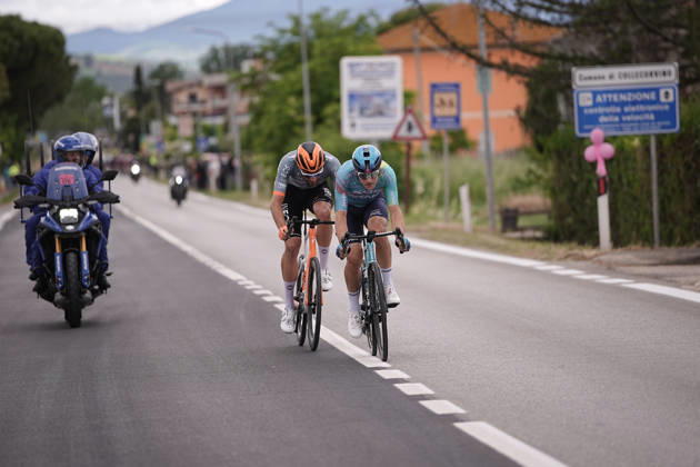 Italy™s Alberto Bettiol of XDS Astana Team, Italy™s Filippo Ganna of Netcompany Ineos runaway during Stage 8 of the Giro d™Italia, from Chieti to Fermo, Italy, Saturday, May 16, 2026. Copyright: xMarcoxAlpozzi LaPressex