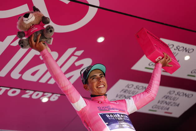 Portugal™s Afonso Oliveira Eulalio of Bahrain Victorious pink jersey during Stage 8 of the Giro d™Italia, from Chieti to Fermo, Italy, Saturday, May 16, 2026. Copyright: xFabioxFerrari LaPressex