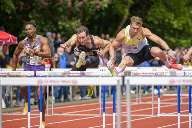 Niklas Kaul (USC Mainz), Sven Roosen (Niederlande) GER Lotto Deichmeeting 2026, Athletics, 16.05.2026, GER Lotto Deichmeeting 2026, Athletics, 16.05.2026, Neuwied Copyright: xEibnerxPressefoto JanxPapenfussx EP_JPS