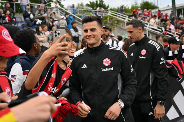 19.05.2026, xjhx, Fussball Testspiel, RW Frankfurt - Eintracht Frankfurt v.l. Michael Zetterer (Eintracht Frankfurt), Jens Grahl (Eintracht Frankfurt) (DFL DFB REGULATIONS PROHIBIT ANY USE OF PHOTOGRAPHS as IMAGE SEQUENCES and or QUASI-VIDEO) Frankfurt am Main