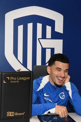 Genk s Zakaria El Ouahdi pictured during the voting for the Pro League Awards 2026, at Belgian first league team KRC Genk, Wednesday 20 May 2026 in Genk. The Pro League Awards are given at the end of the soccer season for the best players in the 1st and 2nd divisions of the 2025-2026 Belgian soccer championship, voted by the players of the Belgian Pro League. JILLxDELSAUX  x174506684x