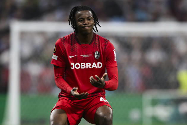 SC Freiburg v Aston Villa FC - UEFA Europa League Johan Manzambi of Freiburg SC reacts during the UEFA Europa League 2025 26 final football match between SC Freiburg and Aston Villa FC. Istanbul Turkey Copyright: xNicolòxCampox