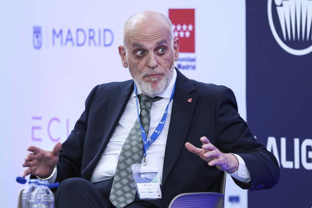 May 21, 2026, Madrid, Madrid, Spain: Javier Tebas, president of LaLiga, participates in a discussion on â€oeTechnology, Piracy, and Artificial Intelligence in Sports†during the ISDE Sports Convention at the Official College of Architects of Madrid on May 21, 2026, in Madrid, Spain. Madrid Spain - ZUMAa181 20260521_zaa_a181_023 Copyright: xIrinaxR.xHipolitox