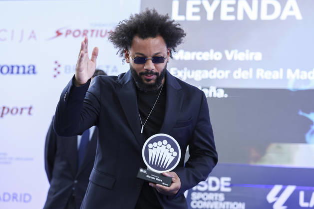 May 21, 2026, Madrid, Madrid, Spain: Marcelo Vieira, a former soccer player, receives the Legend Award during the 2026 ISC Awards Ceremony, which took place.as part of the ISDE Sports Convention, at the Official College of Architects of Madrid, on May 21, 2026, in Madrid, Spain. Madrid Spain - ZUMAa181 20260521_zaa_a181_041 Copyright: xIrinaxR.xHipolitox