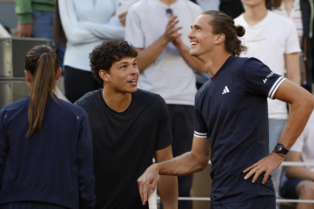 May 21, 2026, Paris, Paris, France: Ben SHELTON and Alexander ZVEREV during GAEL AND FRIENDS the tribute to Gael Monfils before of the tennis Grand Slam of Roland Garros 2026, at Roland Garros Stadium - on May 21 2026 .Paris - France Paris France - ZUMAb253 20260521_zsp_b253_156 Copyright: xLoicxBaratouxx
