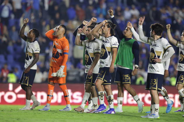 May 21, 2026, Mexico City, Ciudad de Mexico, Mexico: Players of Pumas UNAM great during the final first leg match between Cruz Azul and Pumas UNAM as part of the Torneo Clausura 2026 Liga MX at Estadio Ciudad de los Deportes on May 21, 2026 in Mexico City, Mexico. Mexico City Mexico - ZUMAe321 20260521_zsa_e321_040 Copyright: xIsmaelxRosasx