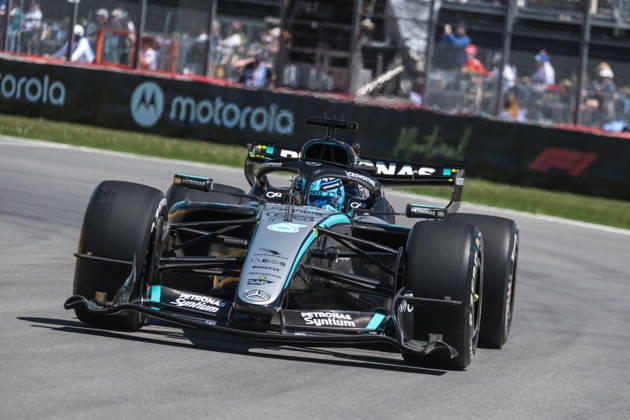 George Russell (UK, Mercedes-AMG Petronas Formula 1 Team 63) im Mercedes W17, CAN, Großer Preis von Kanada, Montreal, Motorsport, Formel 1, 22.05.2026 CAN, Großer Preis von Kanada, Montreal, Motorsport, Formel 1 Montreal Copyright: xEibner-Pressefotox EP_MKB