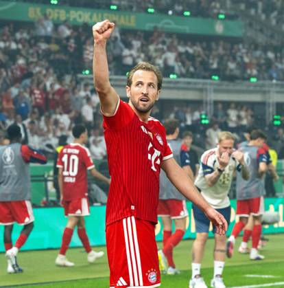 Fußball, Herren, Saison 2025 2026, 83. DFB-Pokal-Finale, FC Bayern München - VfB Stuttgart (3:0), Harry Kane (Bayern München), Jubel nach Tor zum 2:0, 23.05. 2026, Copyright: xMatthiasxKochx