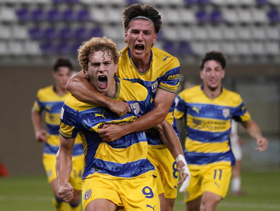 Parma™s Daniel Mikolajewski celebrates after scoring the goal of 1-0 by penalty during match between Parma and Cesena In the final fase of 2024526 Primavera 1 Championship at the Viola Park Center in Bagno A Ripoli, Florence, center of Italy -Monday, May 25, 2026. Sport - Soccer  Copyright: xMarcoxBucco LaxPressex
