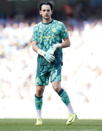 Manchester, England, 24th May 2026. James Trafford of Manchester City during the Manchester City vs Aston Villa Premier League match at the Etihad Stadium, Manchester. Picture credit should read: Andrew Yates Sportimage EDITORIAL USE ONLY. No use with unauthorised audio, video, data, fixture lists, club league logos or live services. Online in-match use limited to 120 images, no video emulation. No use in betting, games or single club league player publications. SPI_145_AY_Man_City_Villa SPI-4819-0131