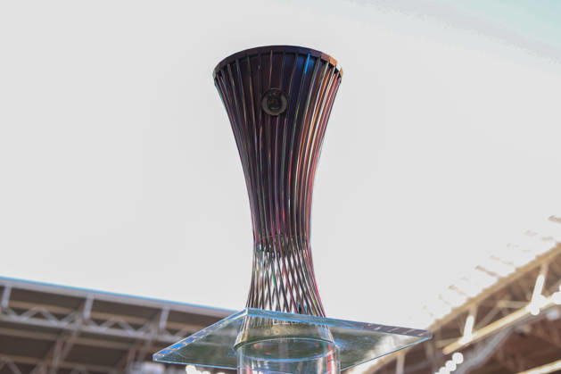 UEFA Conference League final: Crystal Palace FC Vs Rayo Vallecano A view of the trophy during the UEFA Conference League Final 2026 match between Crystal Palace FC and Rayo Vallecano at Football Arena Leipzig. Copyright: xMikolajxBarbanellx