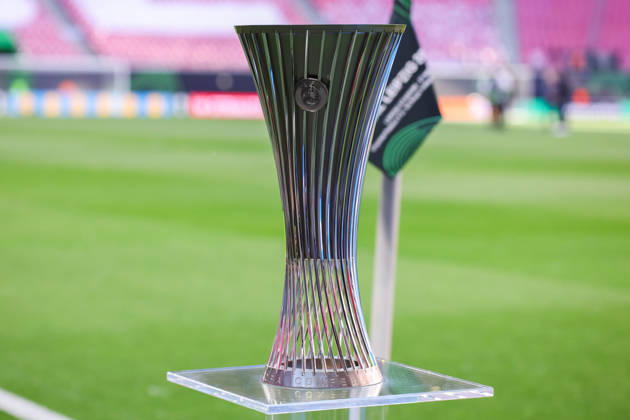 UEFA Conference League final: Crystal Palace FC Vs Rayo Vallecano A view of the trophy during the UEFA Conference League Final 2026 match between Crystal Palace FC and Rayo Vallecano at Football Arena Leipzig. Copyright: xMikolajxBarbanellx