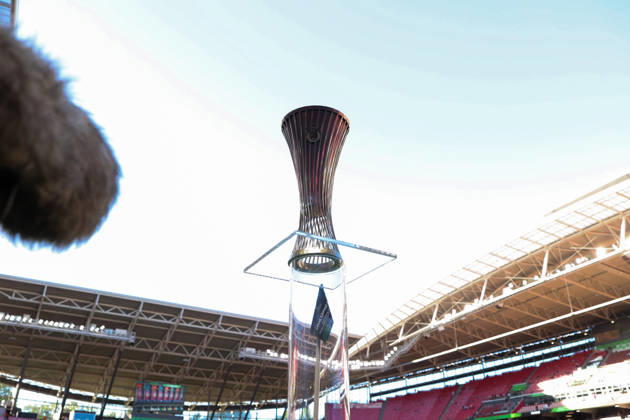 UEFA Conference League final: Crystal Palace FC Vs Rayo Vallecano A view of the trophy during the UEFA Conference League Final 2026 match between Crystal Palace FC and Rayo Vallecano at Football Arena Leipzig. Copyright: xMikolajxBarbanellx