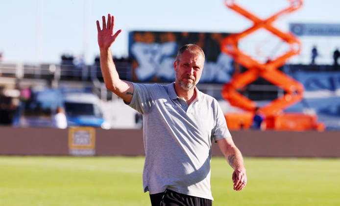 Leipzig, 28.05.2026, Bruno-Plache-Stadion,Fußball, HIN Aufstiegsspiel zur 3. Liga , 1. FC LOK LEIPZIG vs. FWK WÜRZBURGER KICKERS , Im Bild: Trainer Jochen Seitz, Lok Leipzig ,