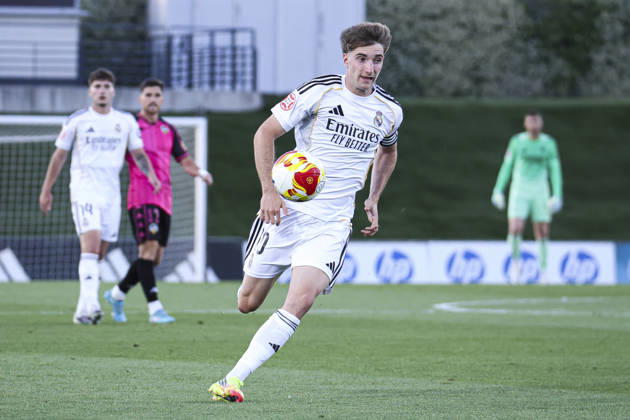 Real Madrid Castilla vs. CE Sabadell, on the playoff matchday of the 2025 26 Primera Federacion (Third Division of Spain) May 29, 2026, Madrid, Spain: Cesar Palacios during the Primera Division championship football match between Real Madrid Castilla and CD Sabadell on 29 May 2026 at Estadio Alfredo Di Stefano in Madrid, Spain. Madrid Madrid Spain Copyright: xAlejandroxMatiasx