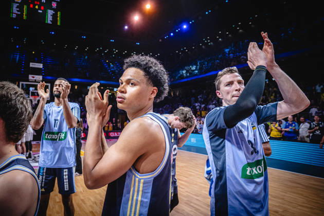 Basketball Berlin 01.06.2026 Saison 2025 2026 EasyCredit BBL 1. Bundesliga Männer, Herren Playoffs Halbfinale Spiel 2 Alba Berlin - BMA365 Bamberg Baskets Alba gewinnt Jubel Jack Kayil (Alba Berlin, No.07) Justin Bean (Alba Berlin, No.34)