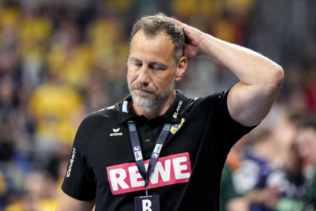 Maik Machulla (Trainer, Cheftrainer, RNL), Einzelbild, Einzelfoto, Aktion, Action, enttäuscht schauend, Enttäuschung, Frustration, disappointed, pessimistisch, 03.06.2026, Mannheim (Deutschland), Handball, Bundesliga, Rhein-Neckar Löwen - TSV Hannover-Burgdorf
