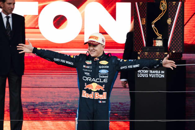 June 7, 2026, Monte Carlo, Monte Carlo, Principality of Monaco: ISACK HADJAR (6, Oracle Red Bull Racing, FRA, French F1 Driver, RB22) during the Formula 1 Podium on Race Day (Sunday) at the Formula 1 Louis Vuitton Grand Prix de Monaco 2026 in Monte Carlo, Principality of Monaco Monte Carlo Principality of Monaco - ZUMAr193 20260607_zsp_r193_017 Copyright: xSaraxRuffonix