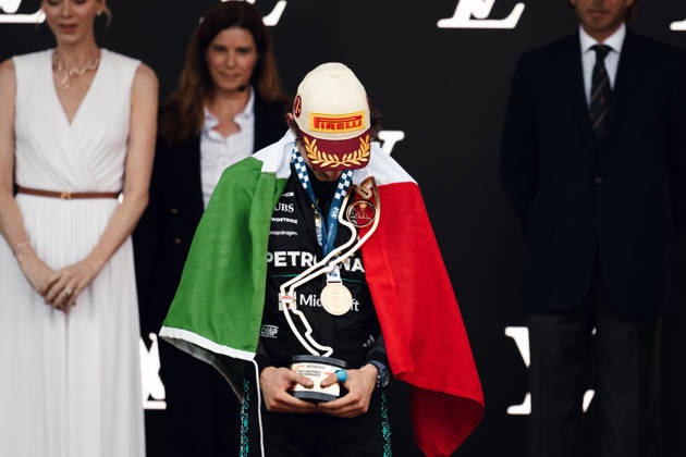 June 7, 2026, Monte Carlo, Monte Carlo, Principality of Monaco: ANDREA KIMI ANTONELLI (12, Mercedes AMG Petronas F1 Team, ITA, Italian F1 Driver, W17) during the Formula 1 Podium on Race Day (Sunday) at the Formula 1 Louis Vuitton Grand Prix de Monaco 2026 in Monte Carlo, Principality of Monaco Monte Carlo Principality of Monaco - ZUMAr193 20260607_zsp_r193_021 Copyright: xSaraxRuffonix