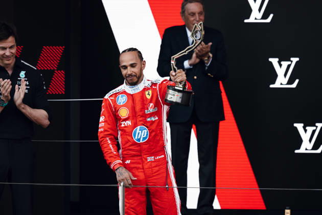 June 7, 2026, Monte Carlo, Monte Carlo, Principality of Monaco: LEWIS HAMILTON (44, Scuderia Ferrari HP, GBR, British F1 Driver, SF-26) during the Formula 1 Podium on Race Day (Sunday) at the Formula 1 Louis Vuitton Grand Prix de Monaco 2026 in Monte Carlo, Principality of Monaco Monte Carlo Principality of Monaco - ZUMAr193 20260607_zsp_r193_022 Copyright: xSaraxRuffonix