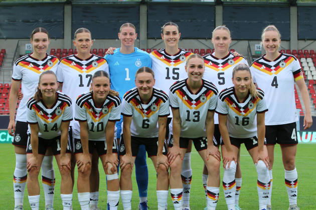 08.06.2026 Fußball Frauen 2025 2026 U23-Länderspiel Deutschland - Dänemark Leuna-Chemie-Stadion Halle Die Deutsche U23-Nationalmannschaft. Halle Sachsen-Anhalt Deutschland