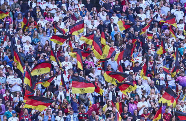 DFB fans in the FIFA World Cup, WM, Weltmeisterschaft, Fussball 2026 qualifier match for women between GERMANY - NORWAY in Season 2026 2027 at June 5, 2026 in Köln, Germany.