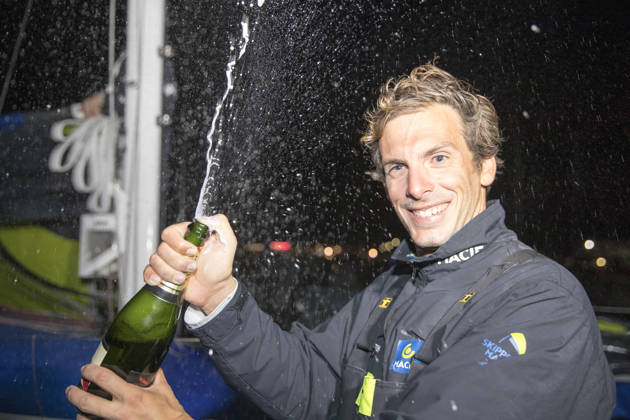 VOILE : VendÃ e globe 2024 - Archives Charlie Dalin et Yoann Richomme - 06 01 2025 Charlie Dalin (Skipper Macif 2015) 3eme de la 1ere etape de la Solitaire URGO Le Figaro entre Le Havre et Saint Brieuc - le 29 08 2018 France  Copyright: xALEXISxCOURCOUXx