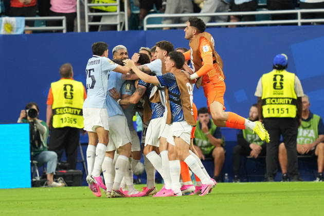 Saudi Arabia v Uruguay - FIFA World Cup, WM, Weltmeisterschaft, Fussball 2026 - Group H FLORIDA, USA - JUNE 15: Maximiliano Araujo (20) of Uruguay celebrates after scoring a goal during the 2026 FIFA World Cup First Stage Group H match between Saudi Arabia and Uruguay at Hard Rock Stadium (Miami Stadium) in Miami Gardens, Florida, United States on June 15, 2026. Evrim Aydin Anadolu Florida United States. Editorial use only. Please get in touch for any other usage.  Copyright: x2026xAnadoluxEvrimxAydinx