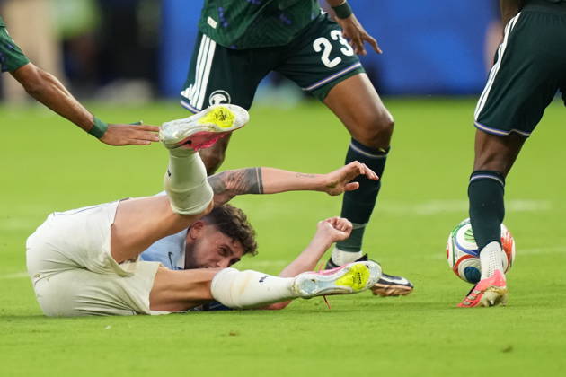 Saudi Arabia v Uruguay - FIFA World Cup, WM, Weltmeisterschaft, Fussball 2026 - Group H FLORIDA, USA - JUNE 15: Fede Valverde of Uruguay in action during the 2026 FIFA World Cup First Stage Group H match between Saudi Arabia and Uruguay at Hard Rock Stadium (Miami Stadium) in Miami Gardens, Florida, United States on June 15, 2026. Evrim Aydin Anadolu Florida United States. Editorial use only. Please get in touch for any other usage.  Copyright: x2026xAnadoluxEvrimxAydinx