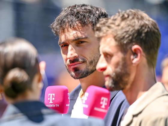 Mats Hummels and Thomas Müller during the TV interview during the FIFA World Cup, WM, Weltmeisterschaft, Fussball 2026 Group I match between France and Senegal at New York New Jersey Stadium on June 16, 2026 in East Rutherford, United States. (Photo by Harry Langer DeFodi Images) -