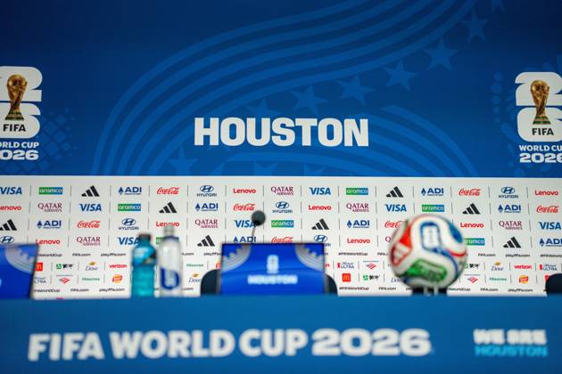 FIFA Fussball Weltmeisterschaft 2026, Gruppe K, Spiel 1, Portugal vs. DR Kongo, 17.06.2026 im NRG Stadium in Houton, Texas Pressekonferenz mit Bruno Fernandes und Roberto Martinez Copyright: xBahhoxKarax