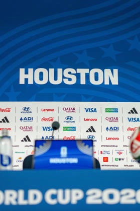 FIFA Fussball Weltmeisterschaft 2026, Gruppe K, Spiel 1, Portugal vs. DR Kongo, 17.06.2026 im NRG Stadium in Houton, Texas Pressekonferenz mit Bruno Fernandes und Roberto Martinez Copyright: xBahhoxKarax