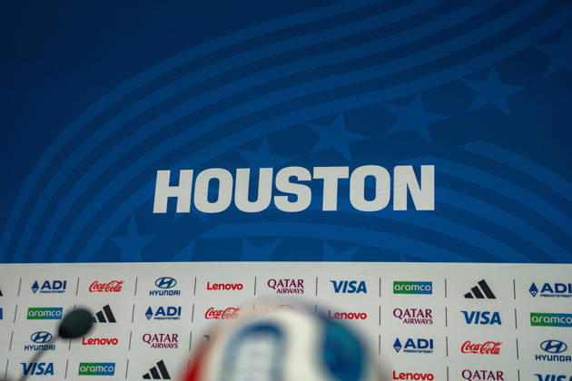 FIFA Fussball Weltmeisterschaft 2026, Gruppe K, Spiel 1, Portugal vs. DR Kongo, 17.06.2026 im NRG Stadium in Houton, Texas Pressekonferenz mit Bruno Fernandes und Roberto Martinez Copyright: xBahhoxKarax