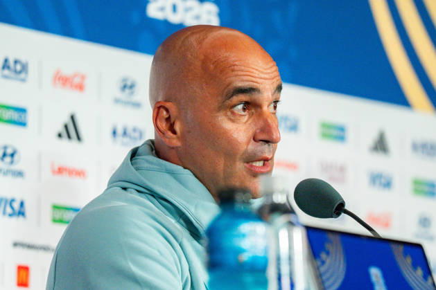 FIFA Fussball Weltmeisterschaft 2026, Gruppe K, Spiel 1, Portugal vs. DR Kongo, 17.06.2026 im NRG Stadium in Houton, Texas Pressekonferenz mit Bruno Fernandes und Roberto Martinez Copyright: xBahhoxKarax